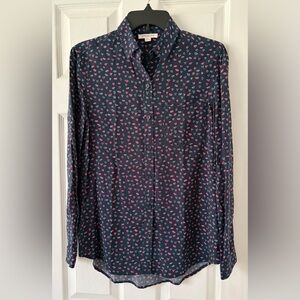 beachlunchlounge Navy and Pink Heart Print Shirt